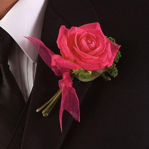 Pop of Pink Boutonniere